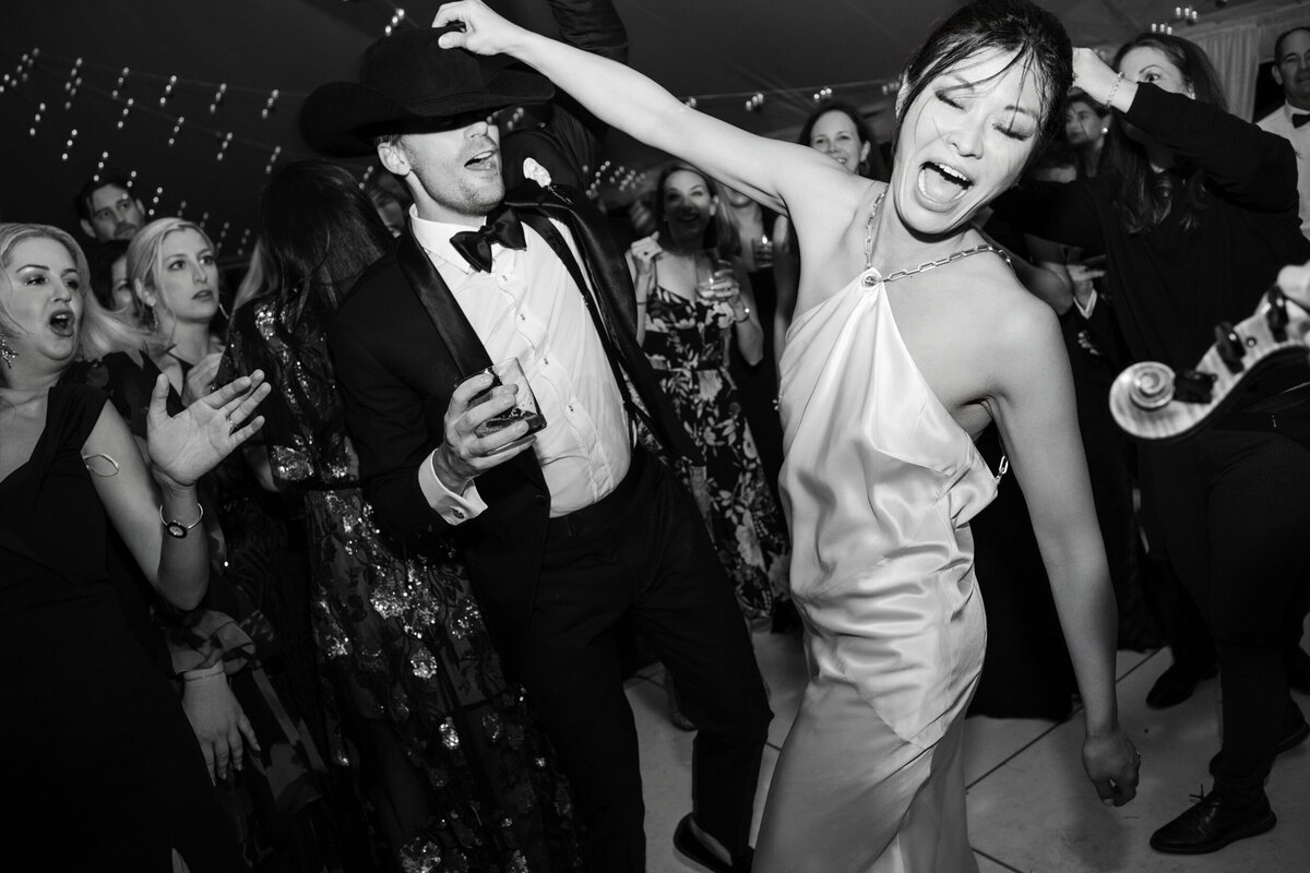 Party dancing at a destination wedding in Vermont
