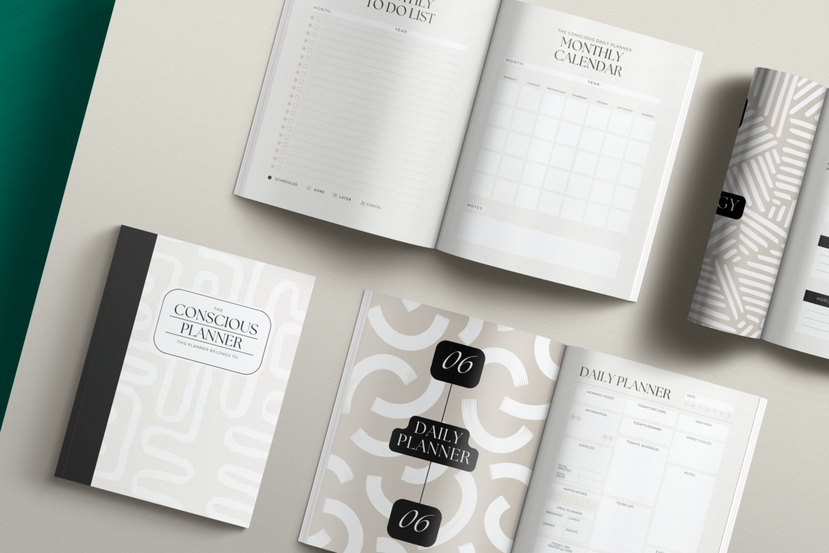 Conscious planner mockups