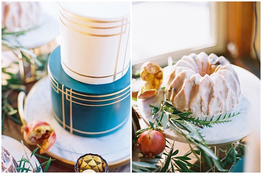 Fun Wedding Cake Display with Multiple Wedding Cakes © Bonnie Sen Photography