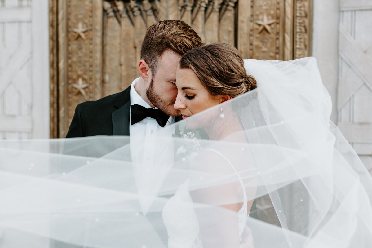Bride and Groom with veil