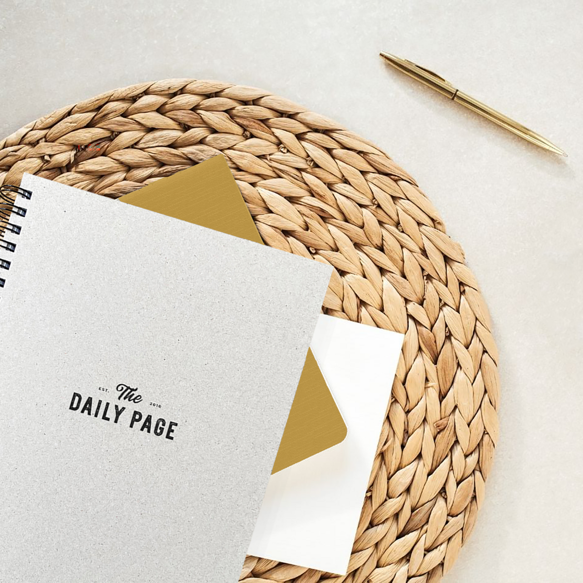 The Daily Page Styled Photo Square Gold Planner