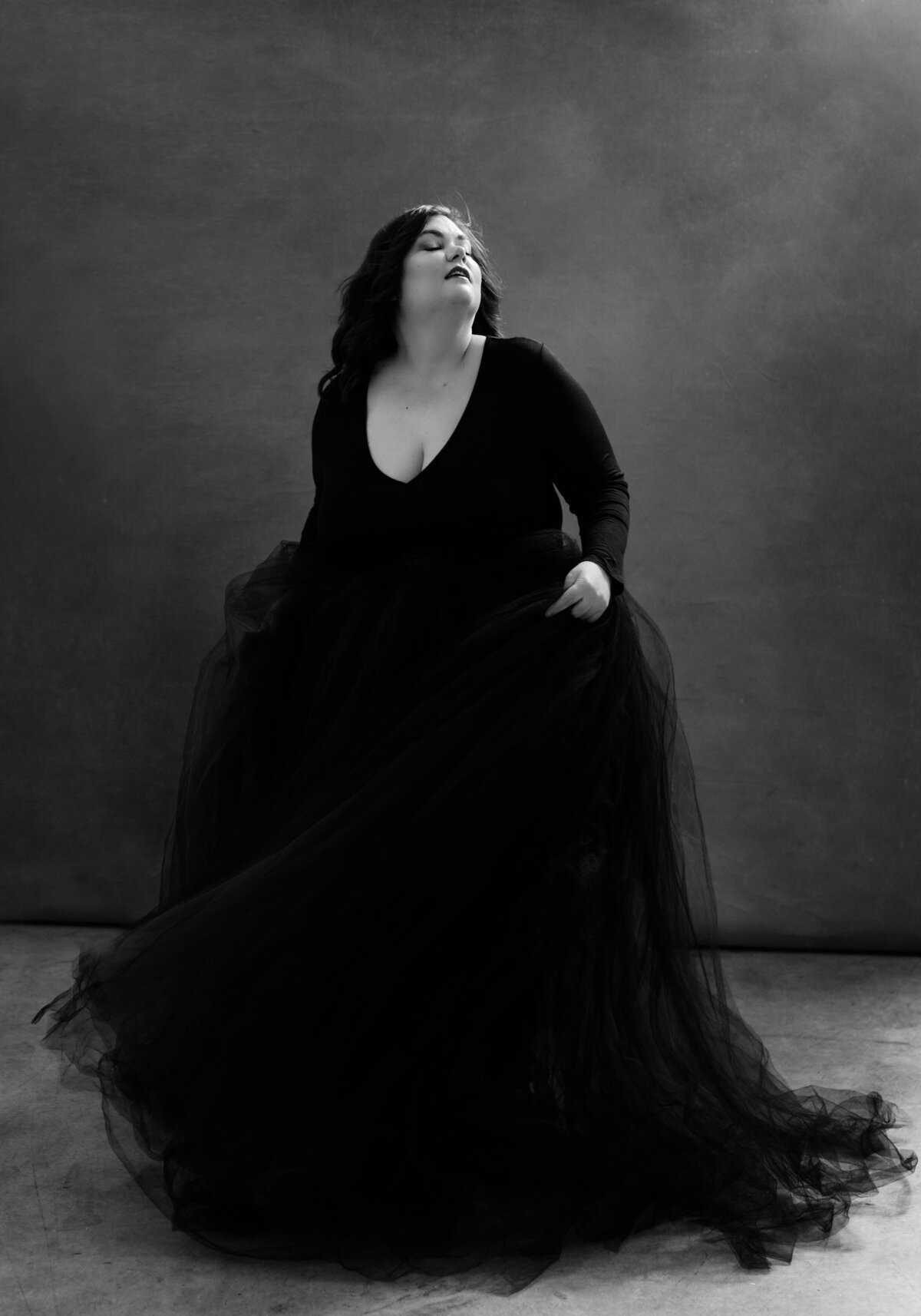 woman-with-black-tulle-dress