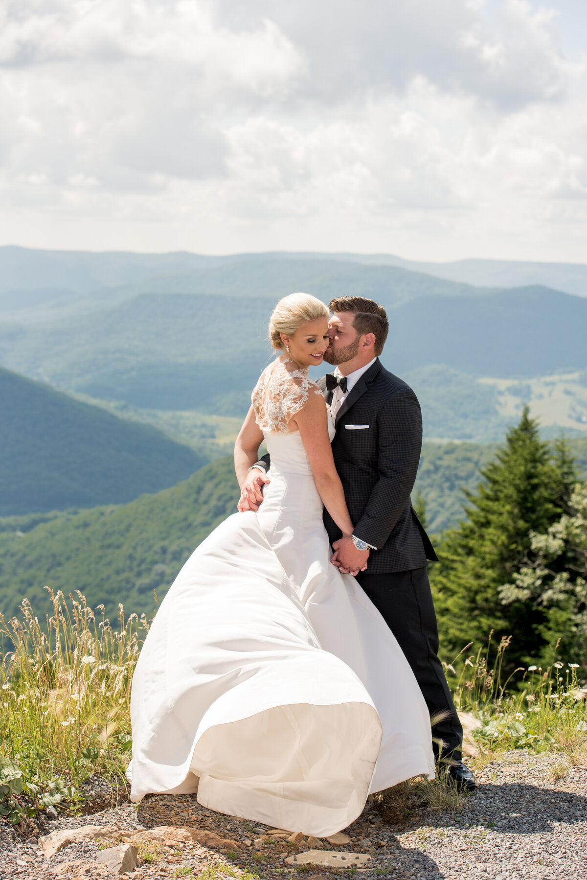 Bride and Groom Mountain top wedding