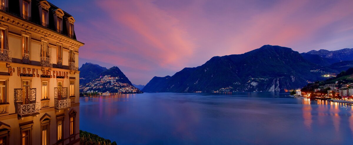 Waterstone - Hotel Splendide Royal - Lugano - Luxury Boutique Hotel - ExteriorPanoEvening