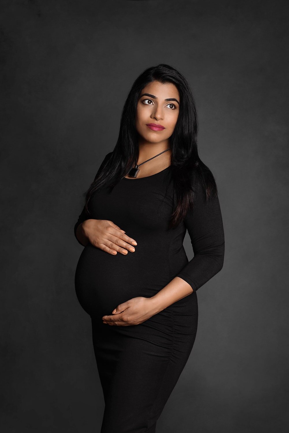 Gastown Vancouver Classic Dramatic Studio Maternity Photography