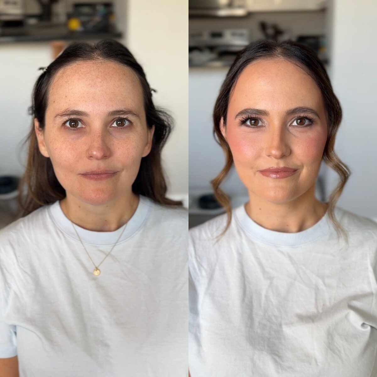 glowy bridal makeup transformation, best makeup artist in Nashville TN, traveling makeup artist