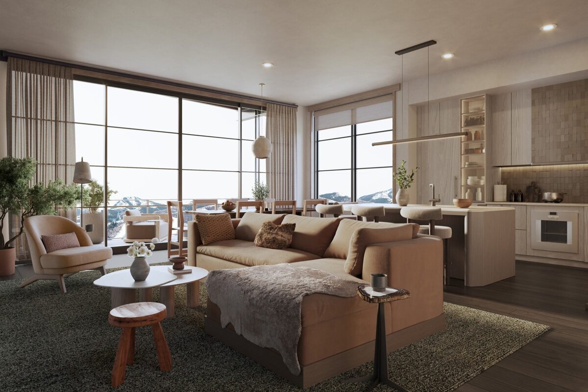 Interior rendering of living room