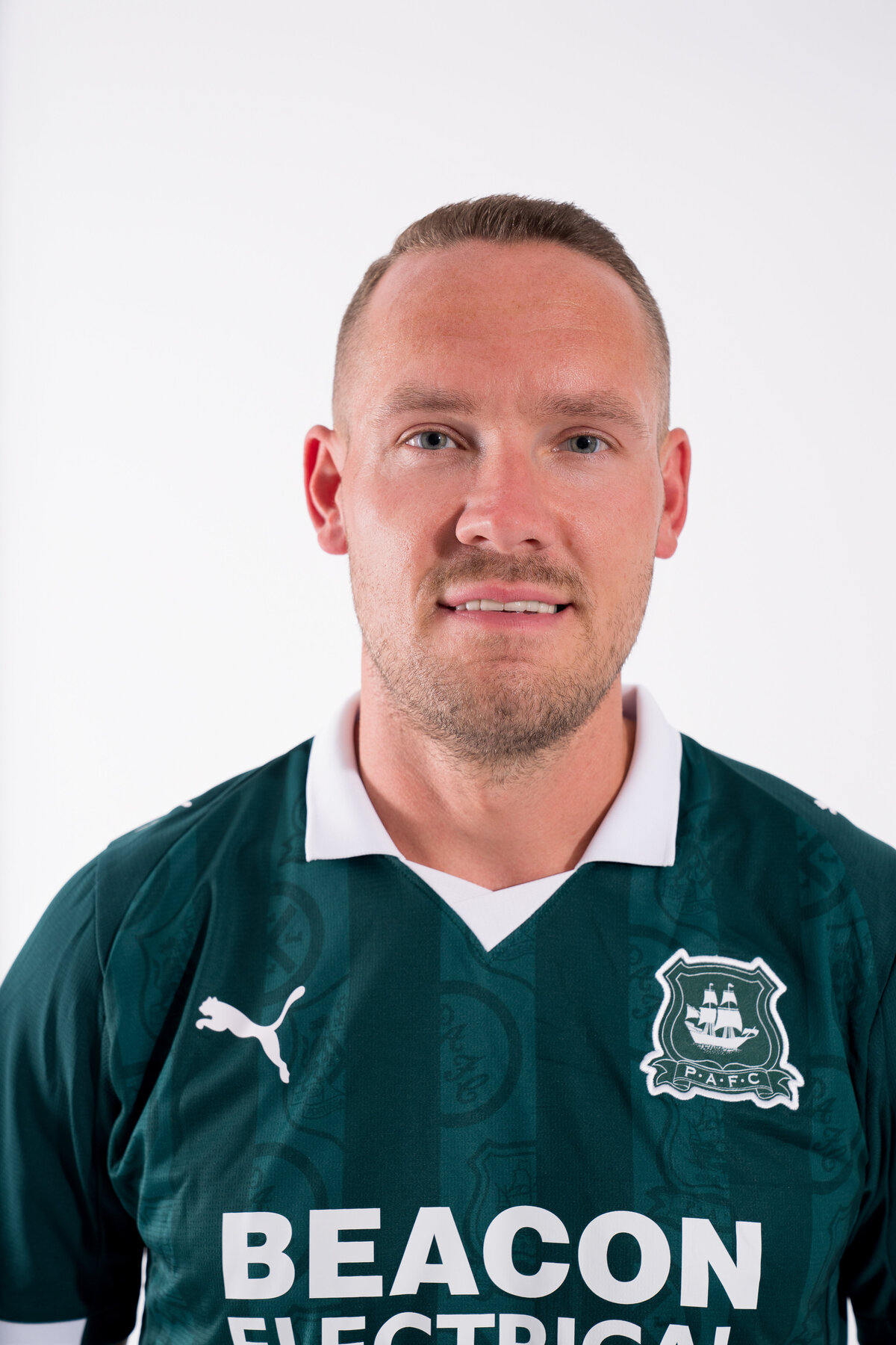 Headshot of professional football soccer player Chris Hussey who played for Plymouth Arglye at TST 2025 in Cary NC