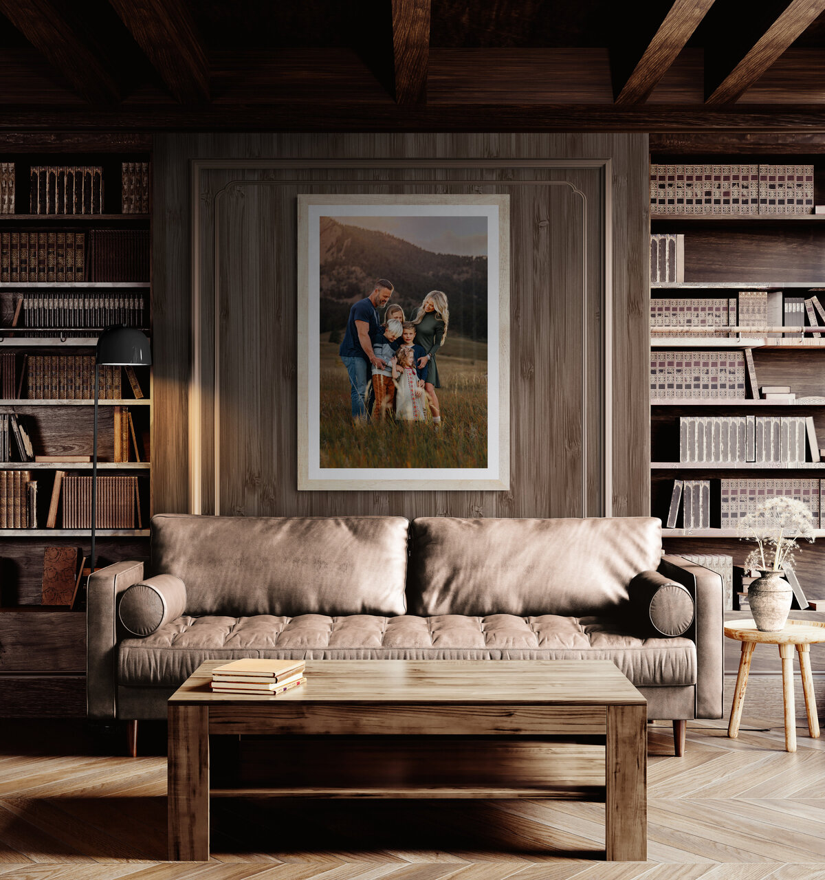 cozy-living-room-with-a-wall-mounted-bookshelf