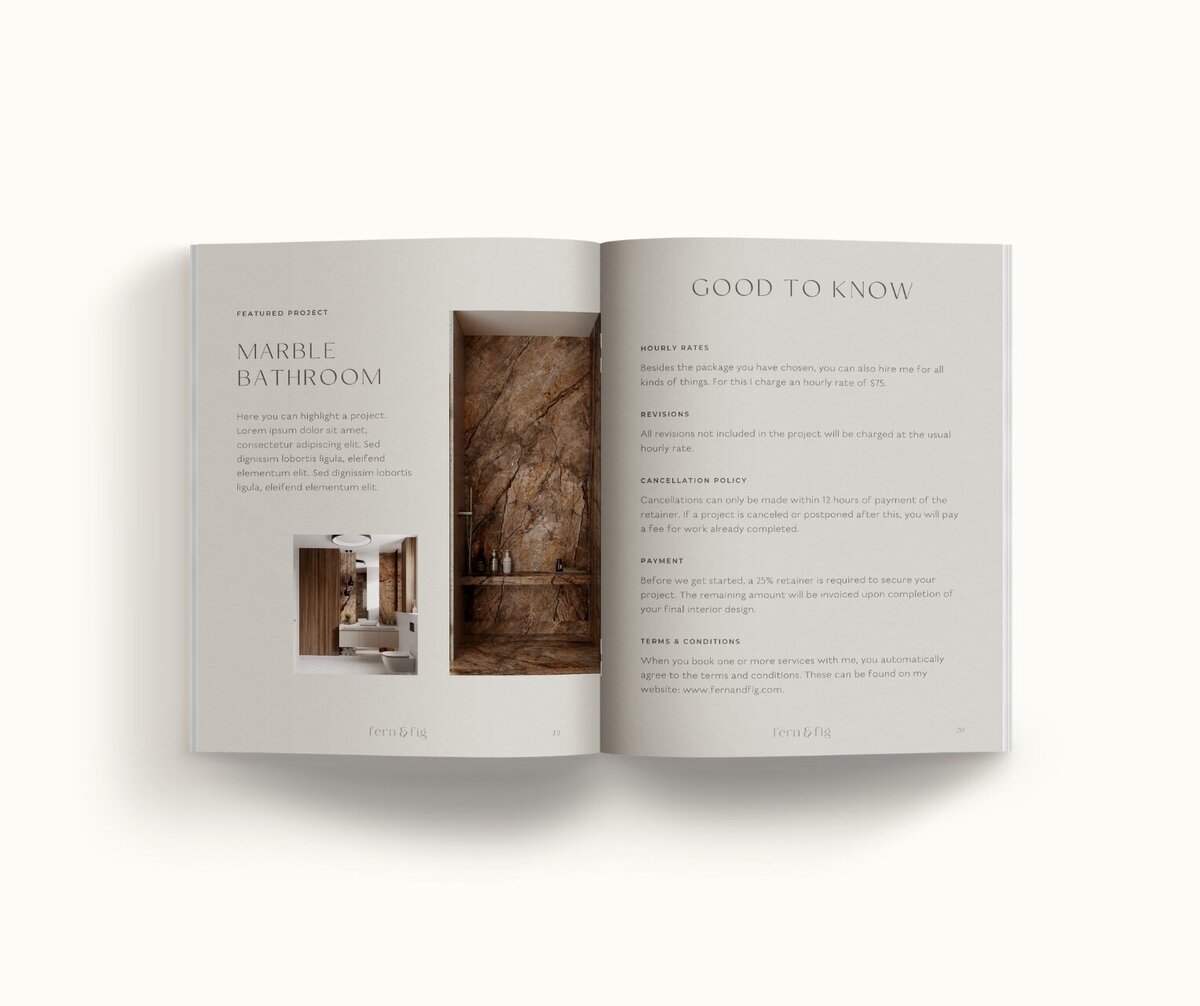 Earthy Showit template for interior designers Fern & Fig 12