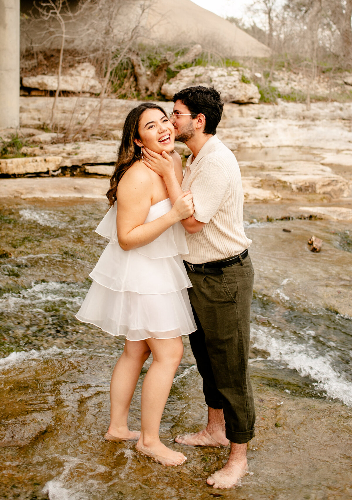 waterfall engagement photos waco texas