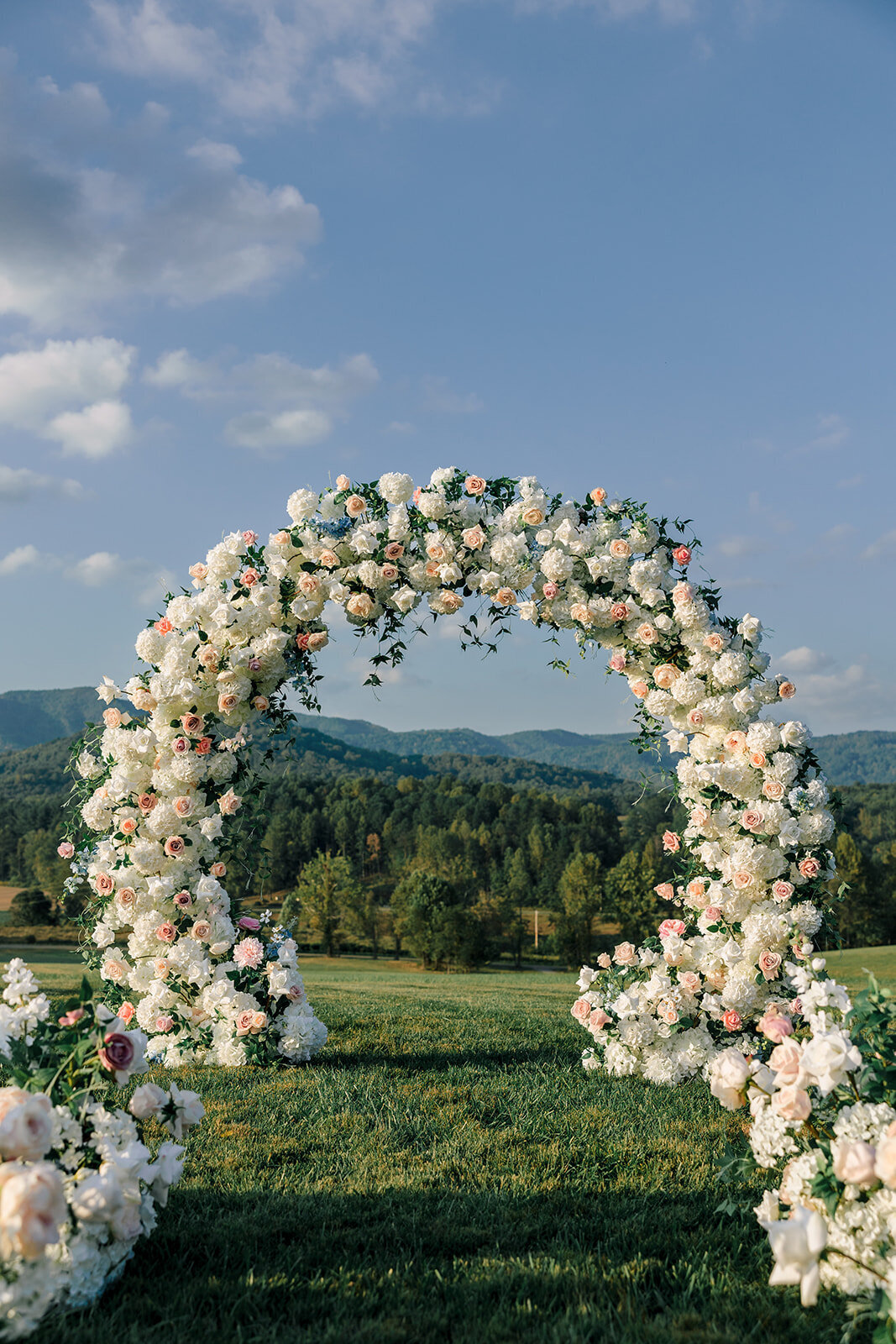 Pixels and Wood Creative_The Shiloh_Him Her Photo_Floral Circle Arch_North Carolina Wedding_Ceremony-24