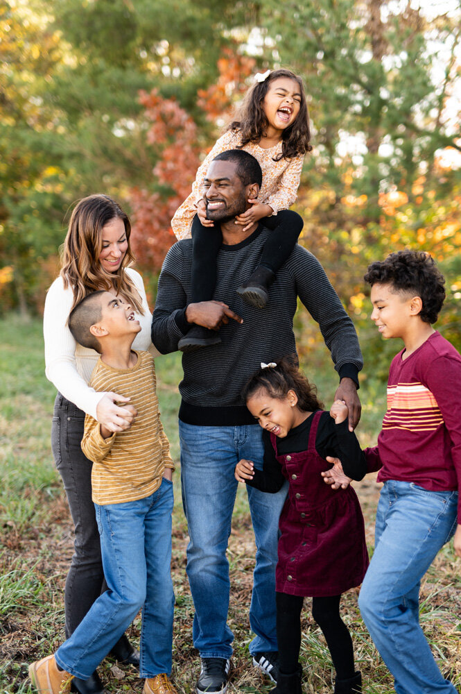 Family portrait session located outdoors