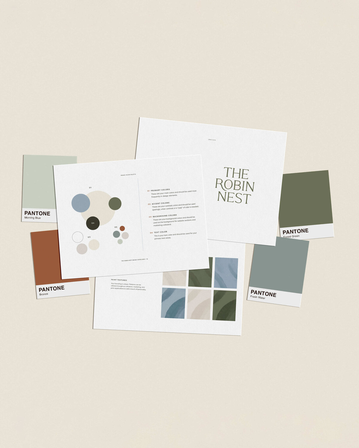 Minimal, earthy brand identity for artisan shop featuring color palette, logo design, and cohesive visual direction.