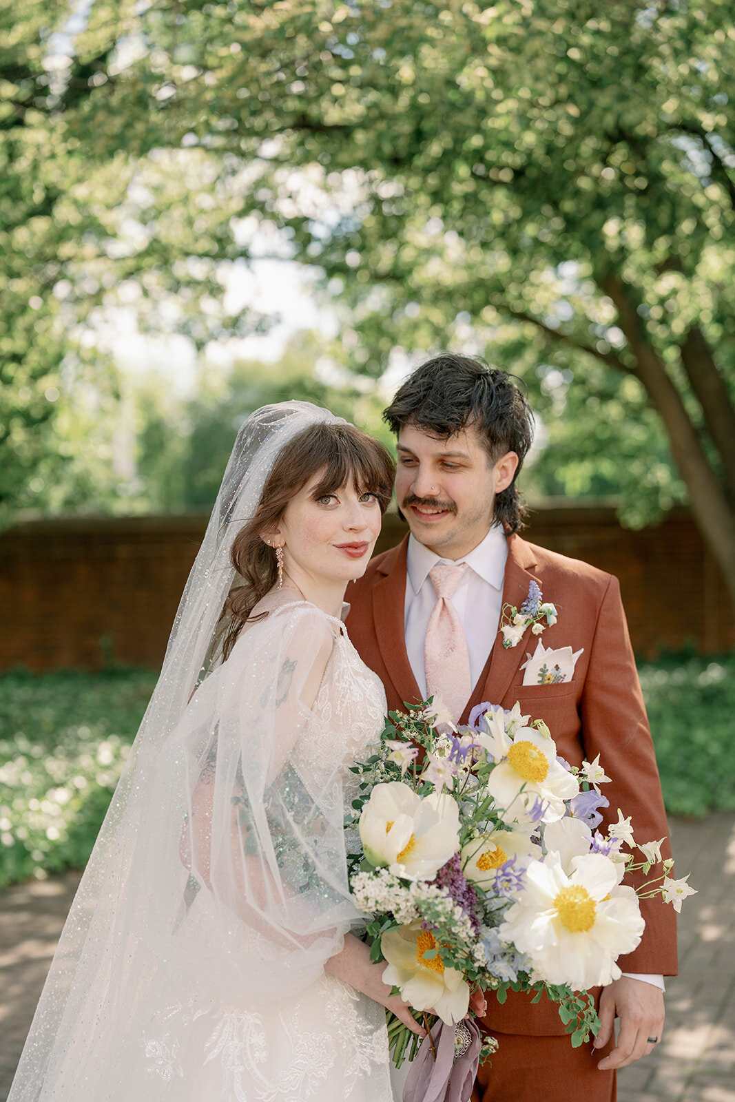Romantic wedding portraits in downtown Battle Creek with natural light photography