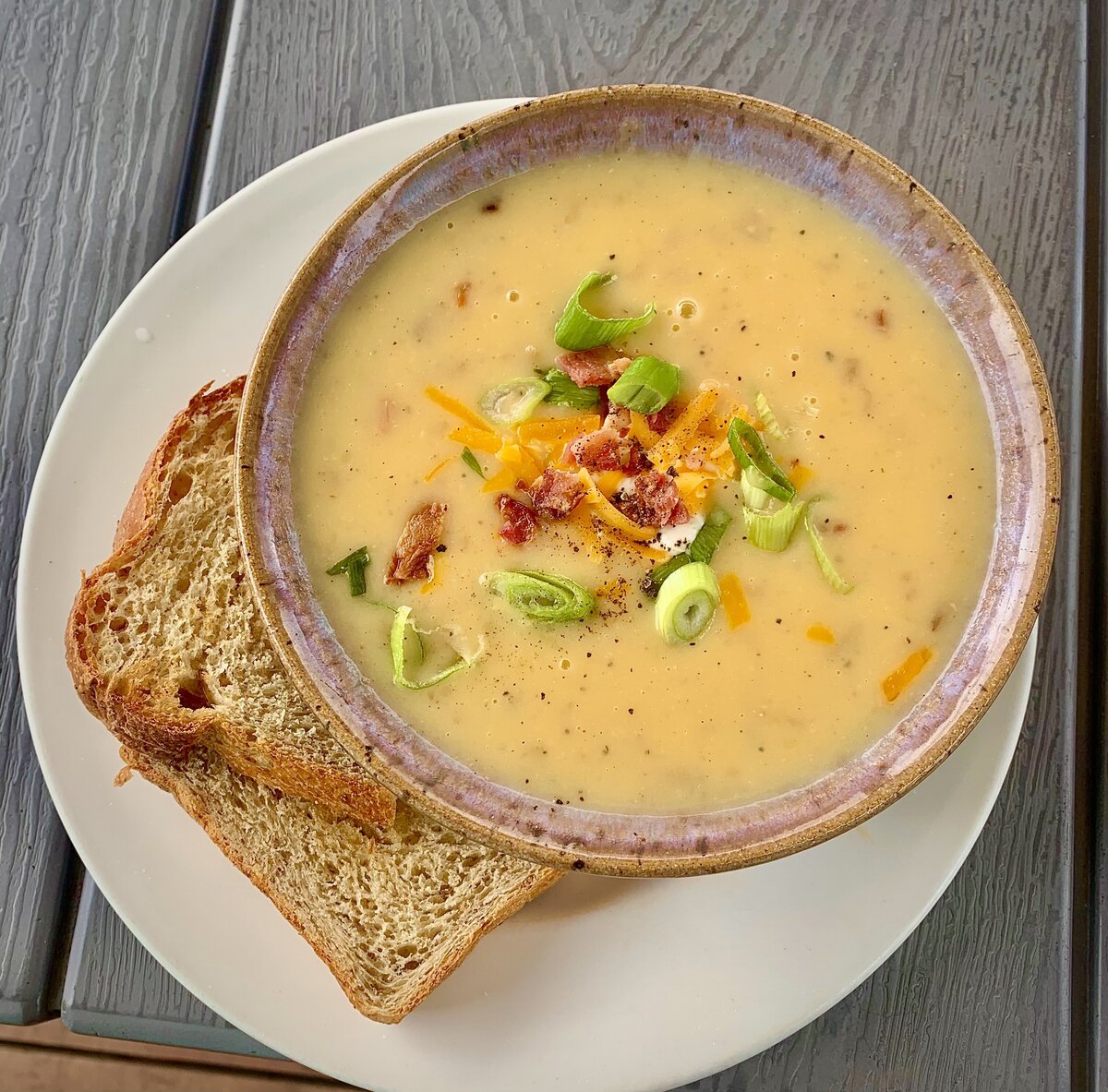 Loaded Baked Potato Soup | Gluten Free Food | Healthy Cafe Food | Soup of the Day | Cinnamon Soul Cafe