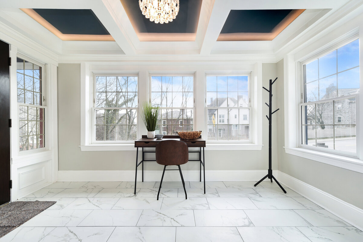 Professionally staged office designed to maximize home value and buyer appeal
