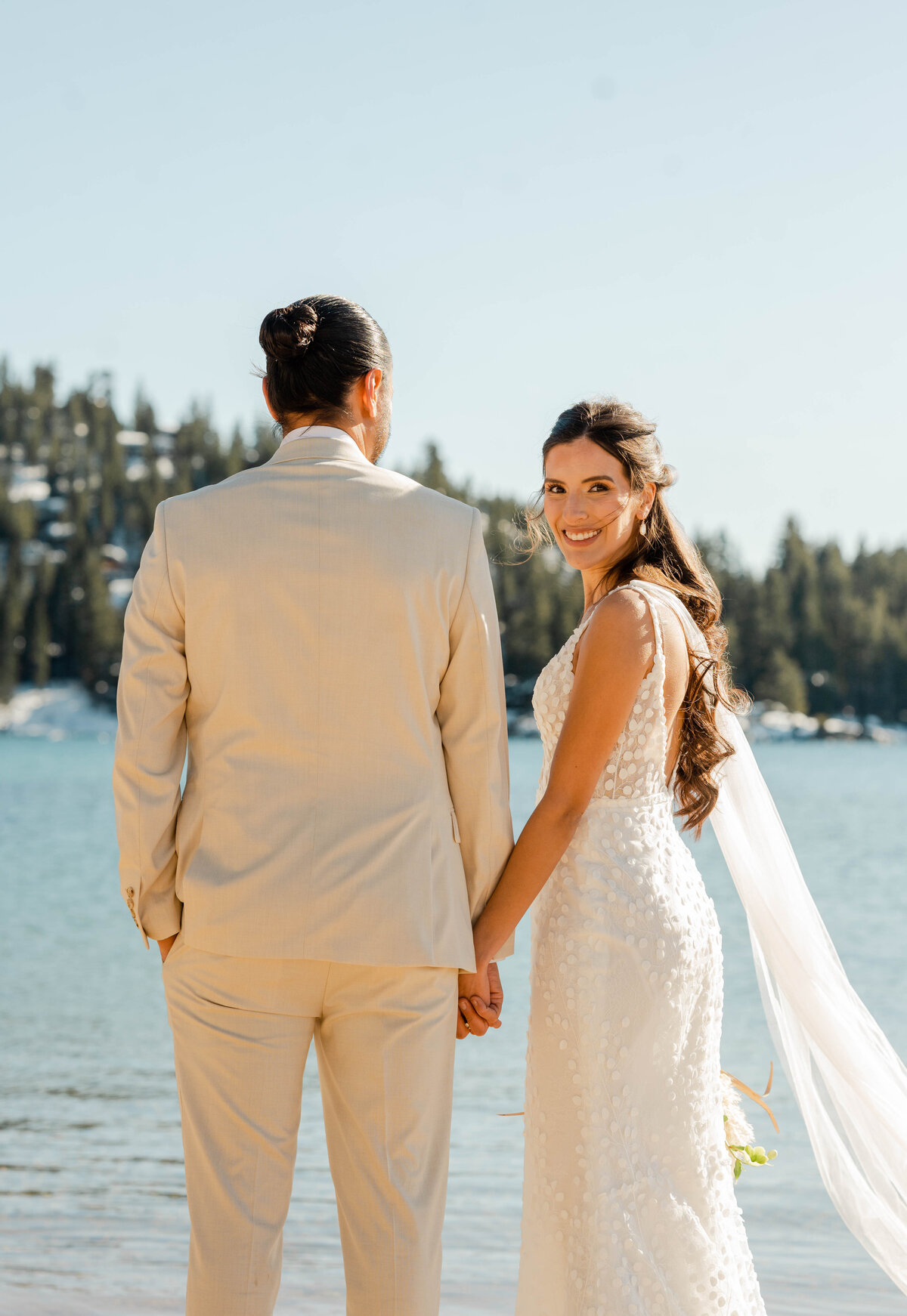 An elopement portrait in Lake Tahoe