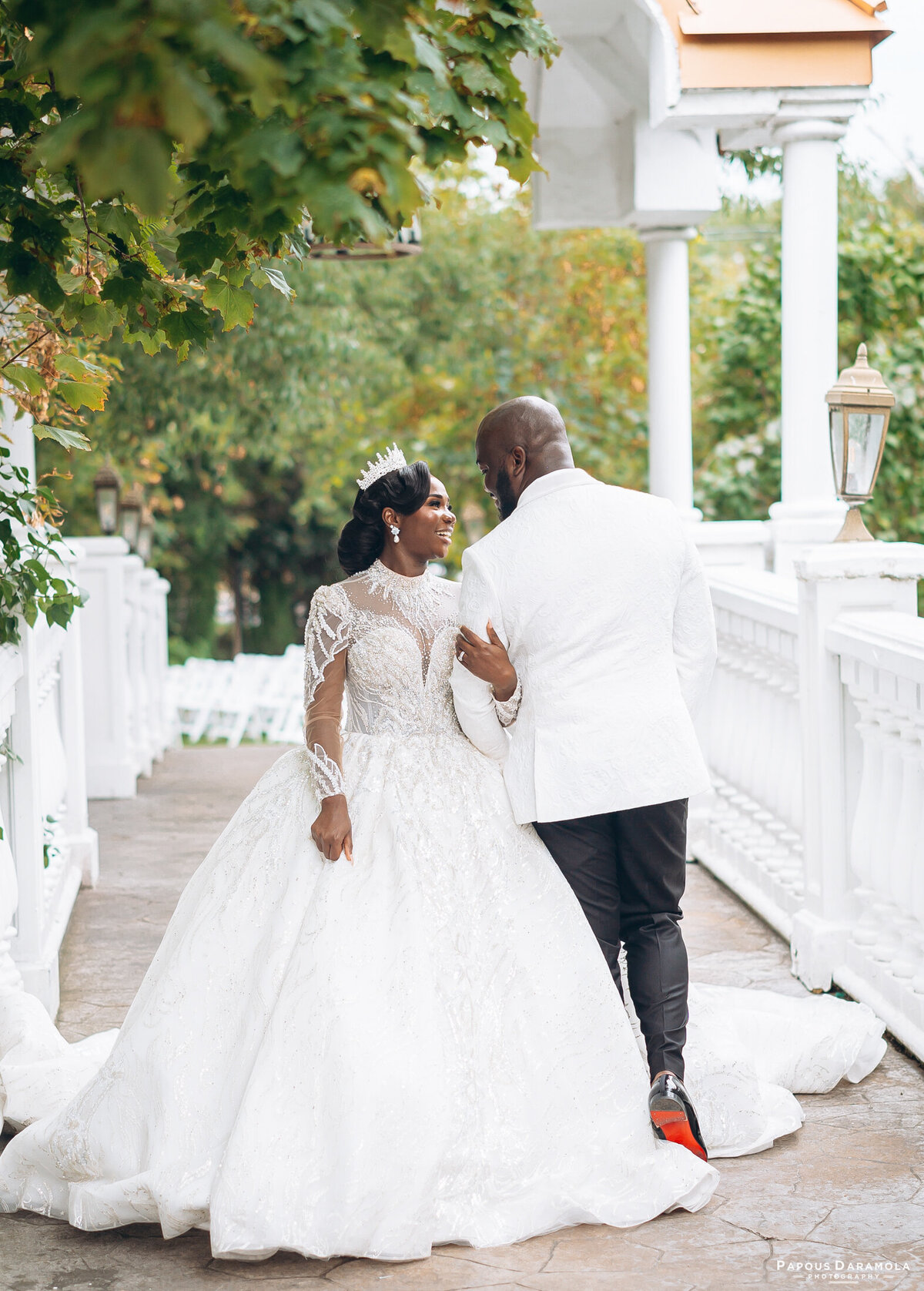 Abigail and Abije Oruka Events Papouse photographer Wedding event planners Toronto planner African Nigerian Eyitayo Dada Dara Ayoola outdoor ceremony floral princess ballgown rolls royce groom suit potraits  paradise banquet hall vaughn 203