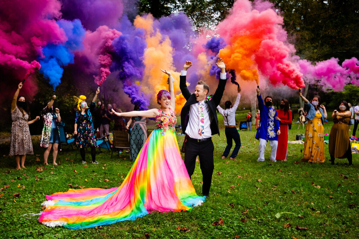 6- Viral Rainbow Dress wedding Winston Salem NC