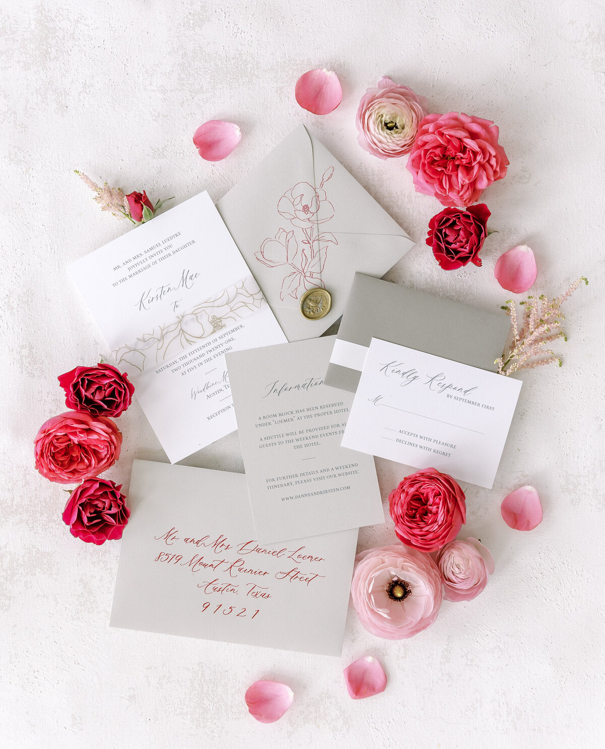 Luxury Wedding Stationery and Signage | Owl & Envelope | Austin, California and New York