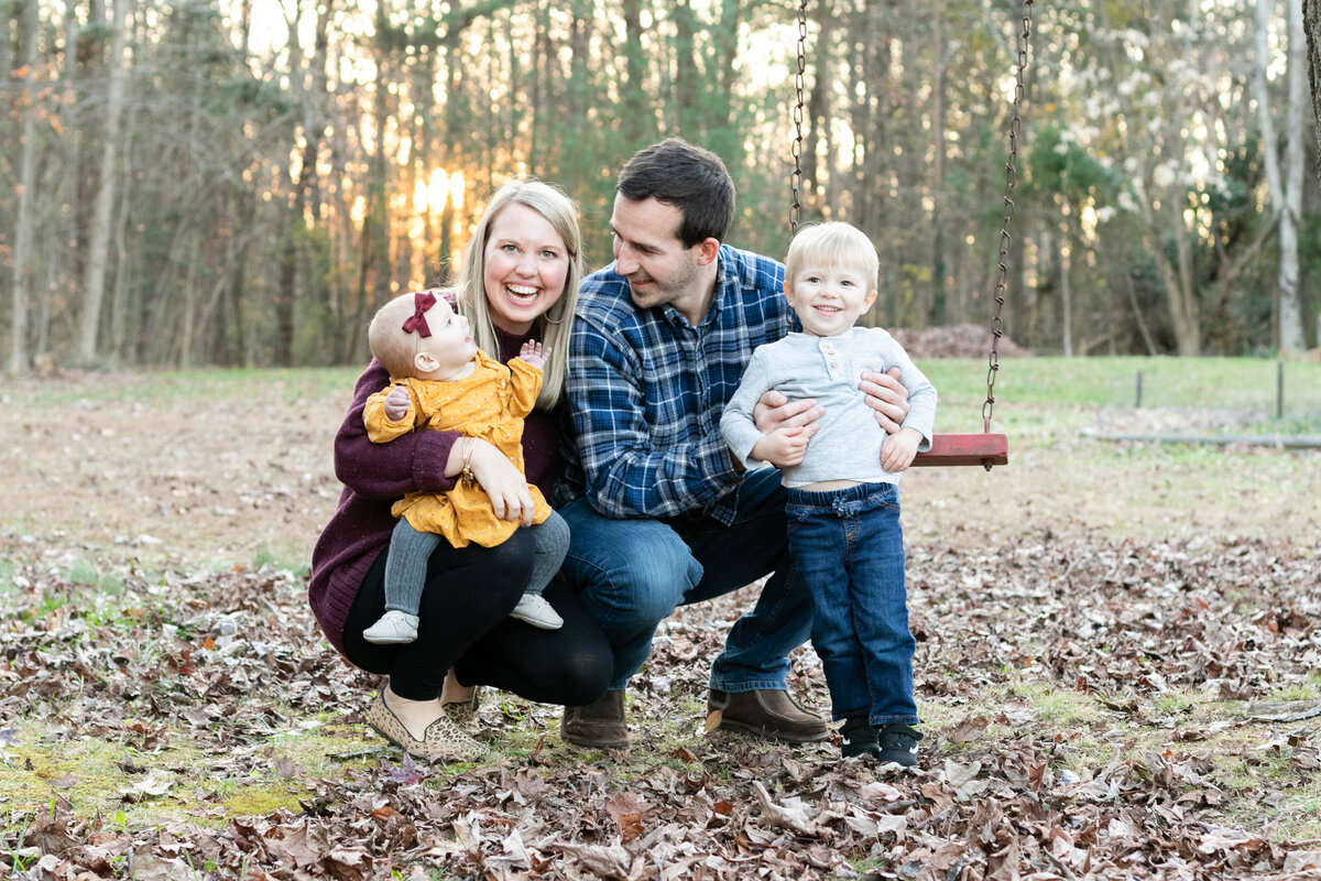 family portraits with fall sunset