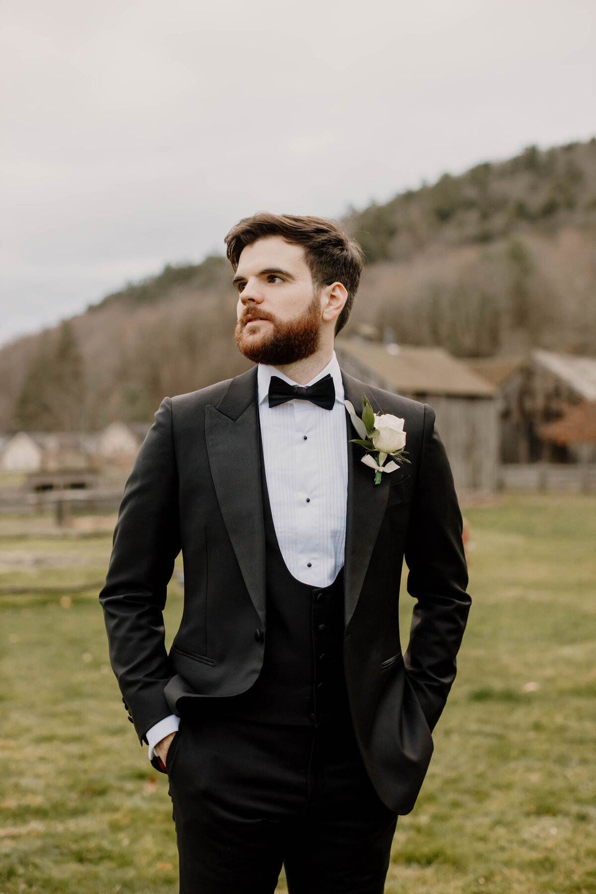 Wedding Photographer in Cooperstown NY, Groom at Farmer's Museum