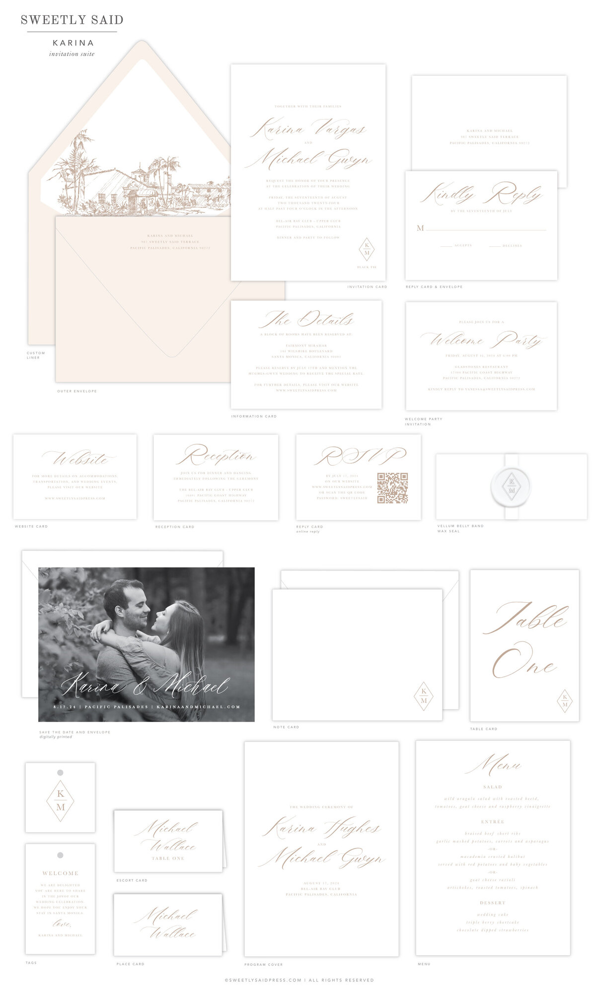 Letterpress wedding invitations by Sweetly Said