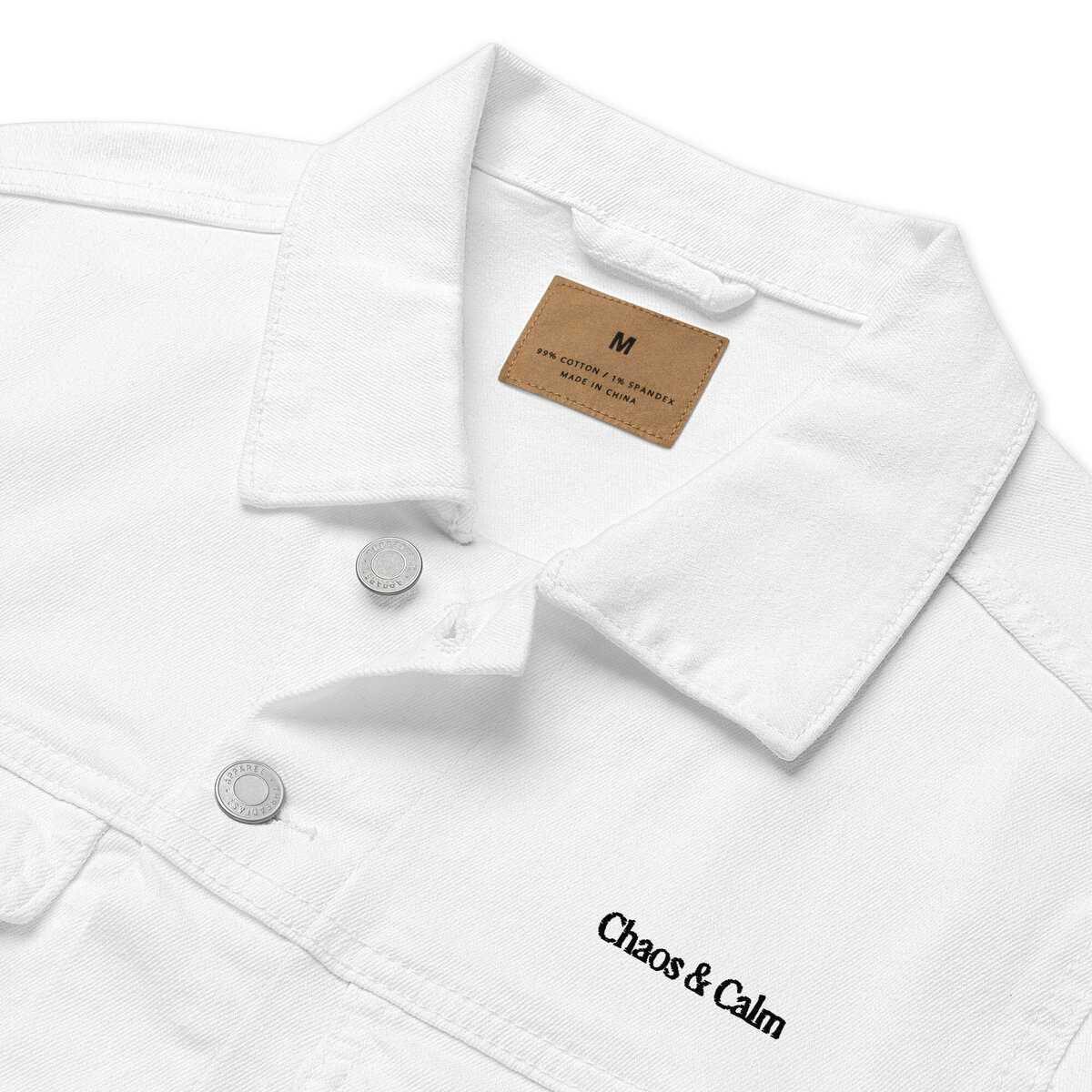 White details of the Vintage Inspired Breathe Denim Jacket I Merch Shoppe I Chaos & Calm