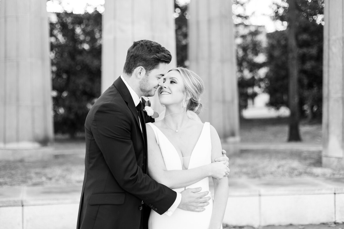 Bride and groom portraits at  Tennessee State Museum wedding, Nashville