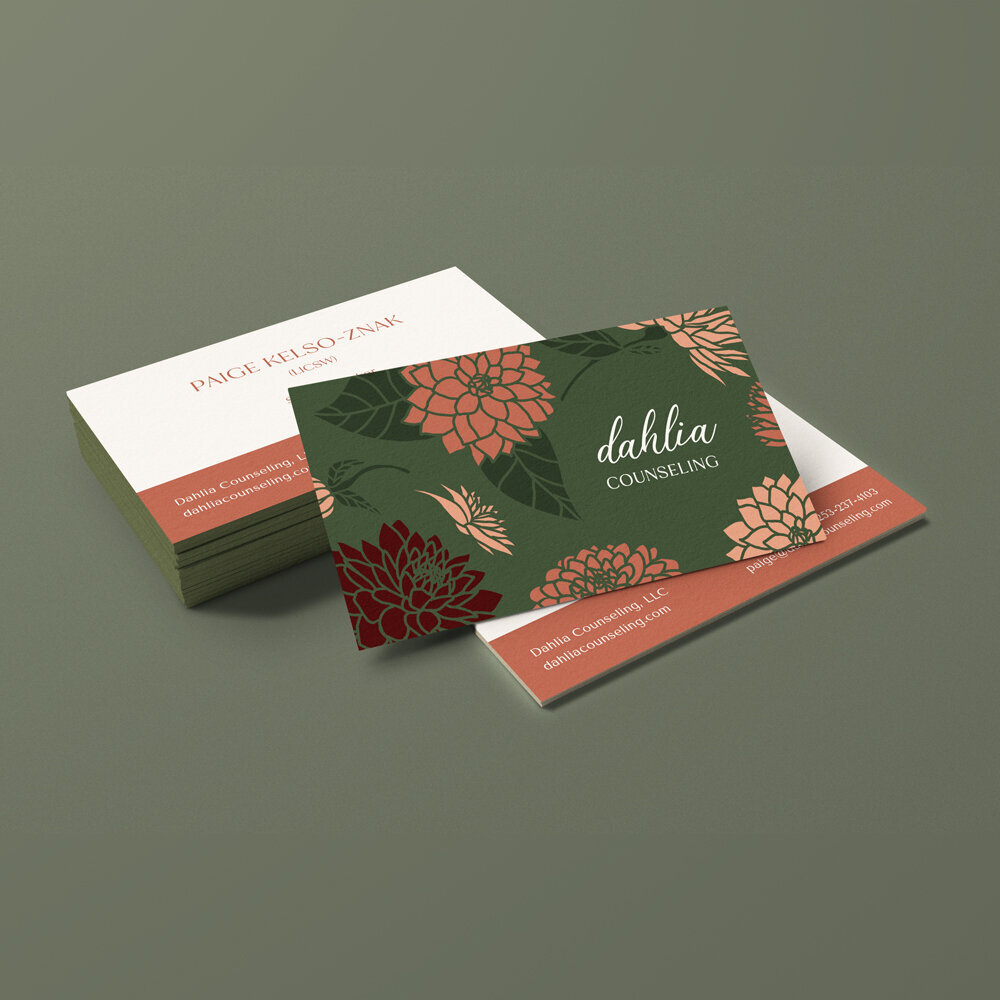 Dahlia counseling business card mockup