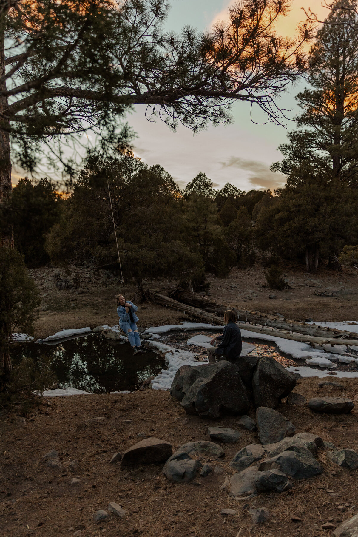 Adventure Couples Photos on a Rope Swing