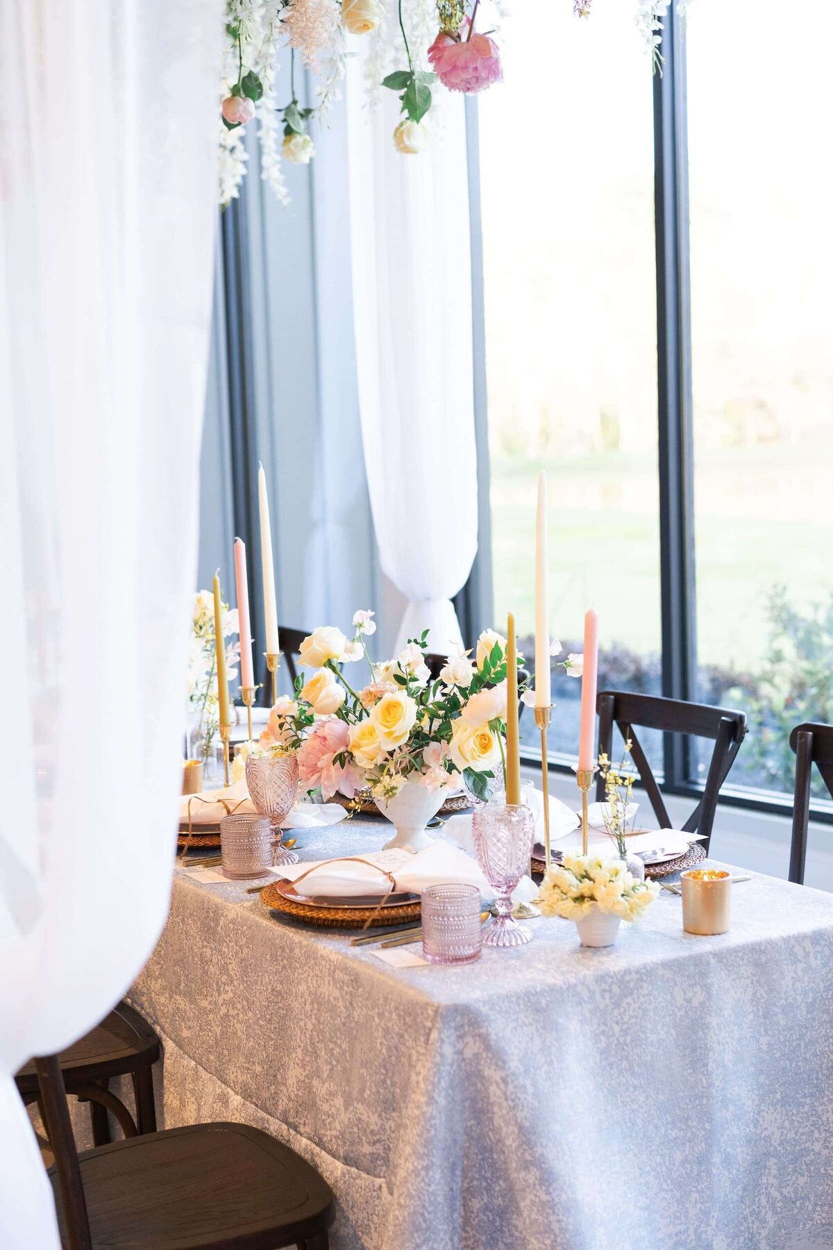 table setting at The Luminaire Wedding Venue in Houston Texas by Swish and Click Photography