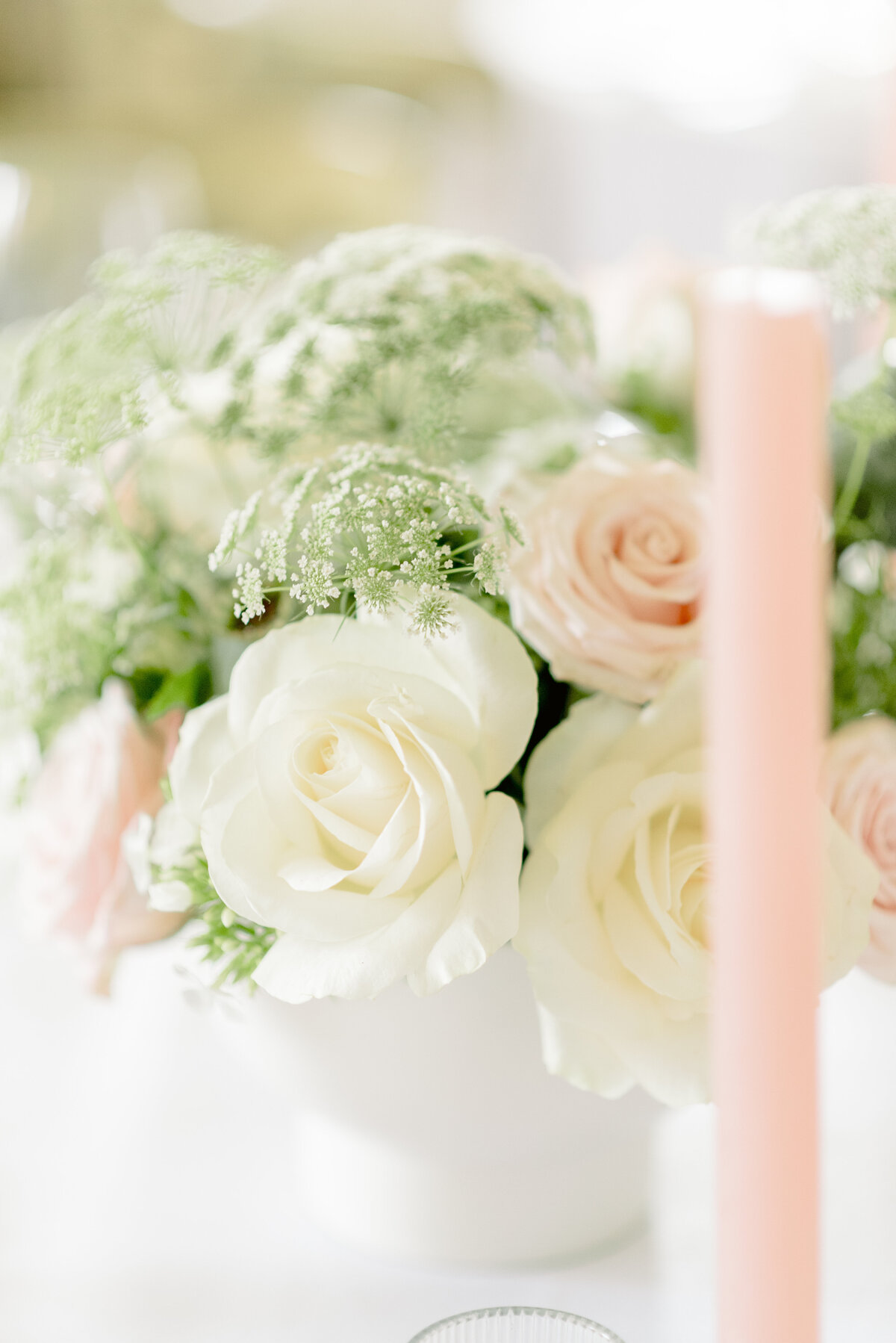 neutral florals for an elegant summer wedding at Cromlix House, captured by destination wedding photographer in Scotland.