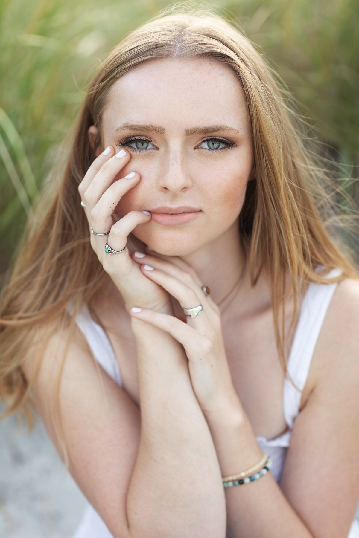 high school senior girl close up portrait outdoors - Kristen Zannella Photography