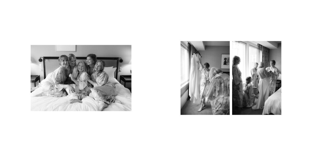 Photos of a wedding day of the bride getting ready