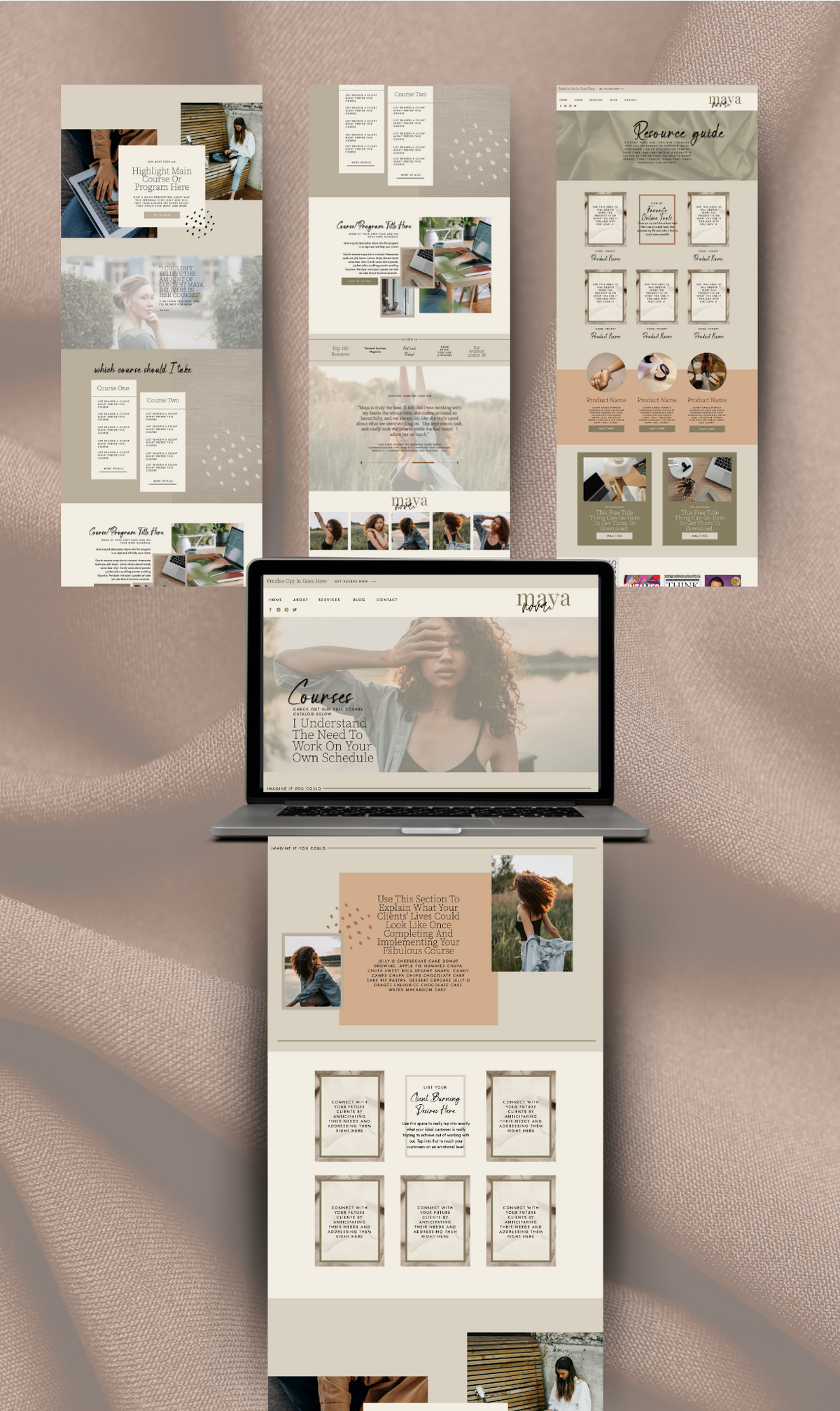multiple screenshots of website page