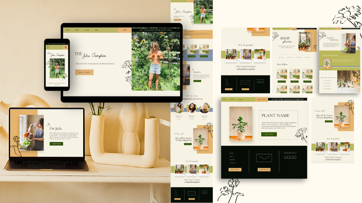 garden shop branding and website display