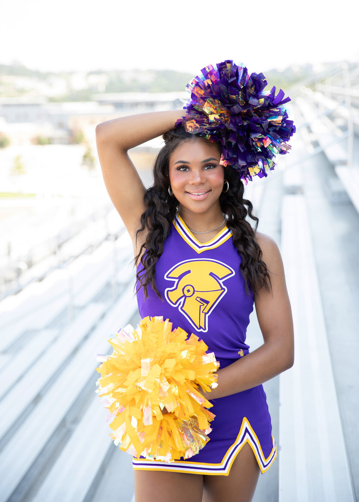San Antonio & Bulverde senior photography session image class of 2025 cheer image go Pieper HS