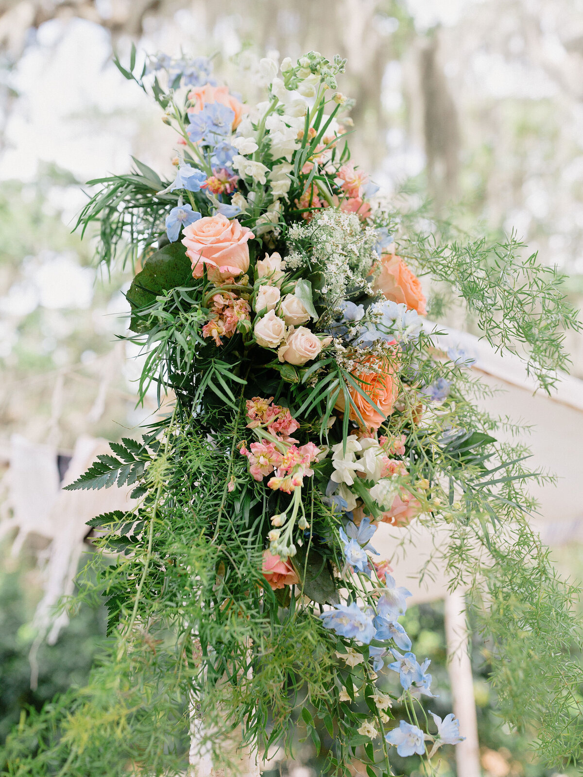 Coastal Blue & White Wedding Flowers at The Coastal Discovery Museum Hilton Head Island, Hilton Head Island, SC | Wedding and Event Florist | Amy Arrington Photography | Coastal Floral & Events