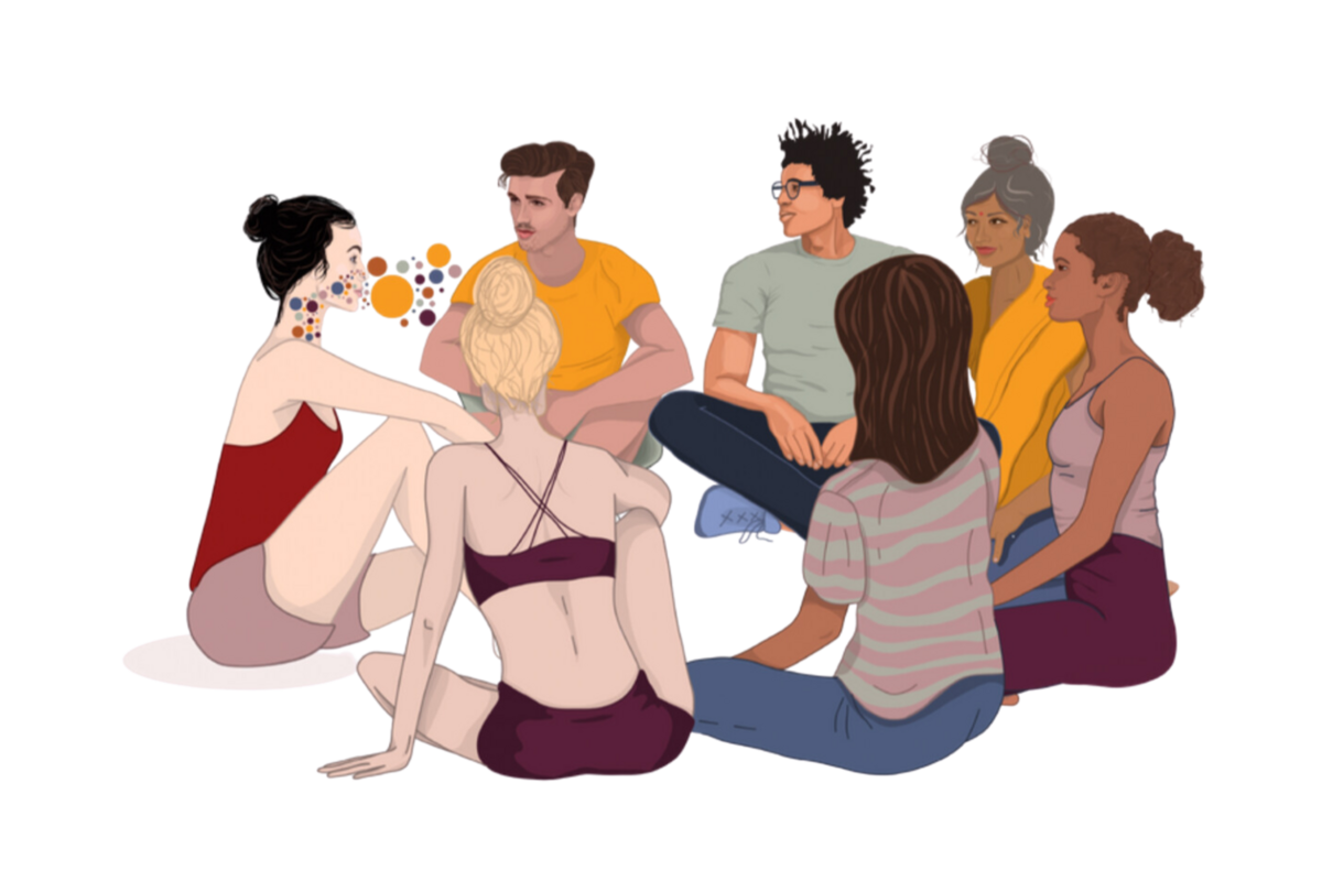 Illustration of people in a circle