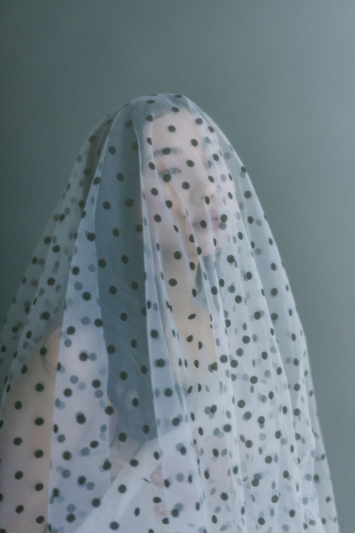 Bold polka dot veil for the modern bride by Blair Nadeau Bridal Adornments, romantic and modern wedding jewelry based in Brampton.  Featured on the Brontë Bride Vendor Guide.