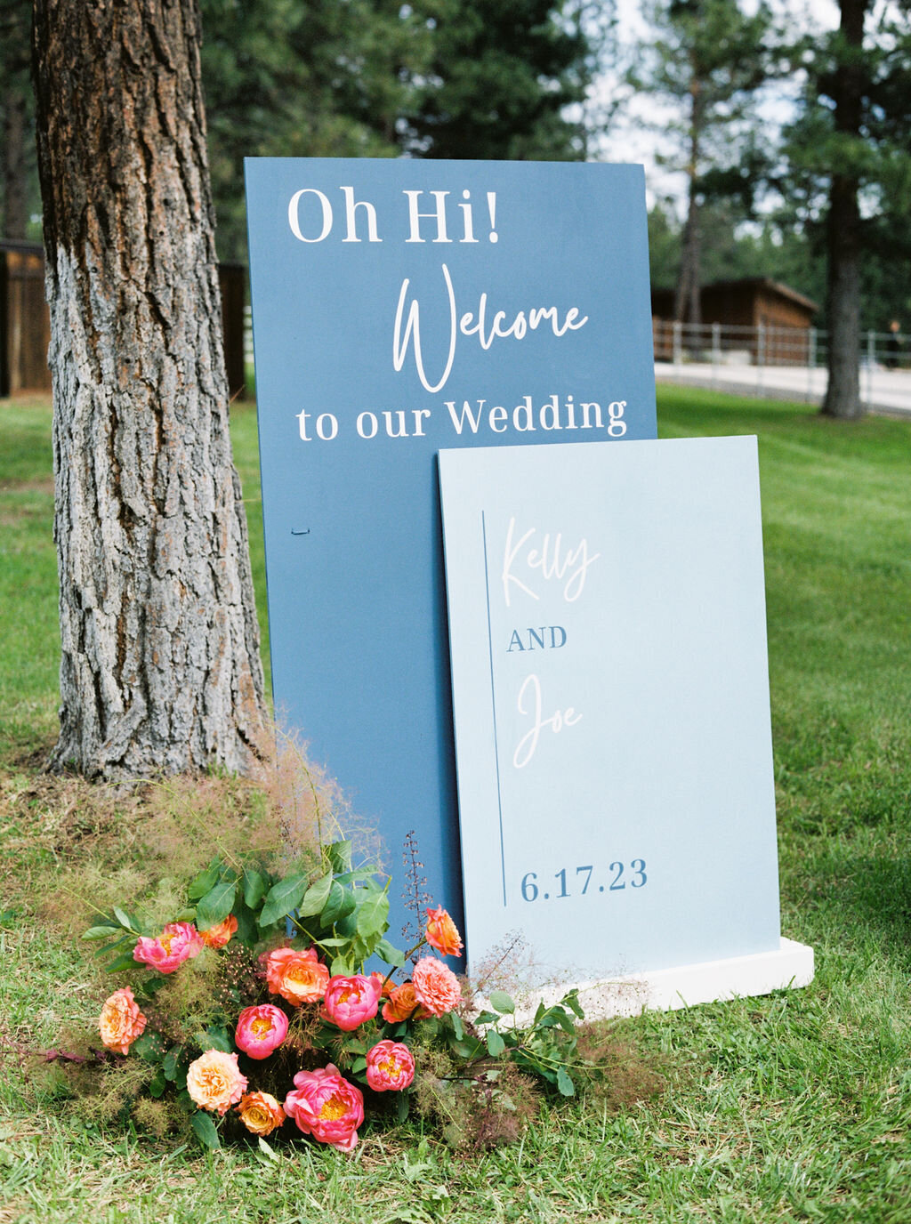 Blue Wedding Welcome Sign
