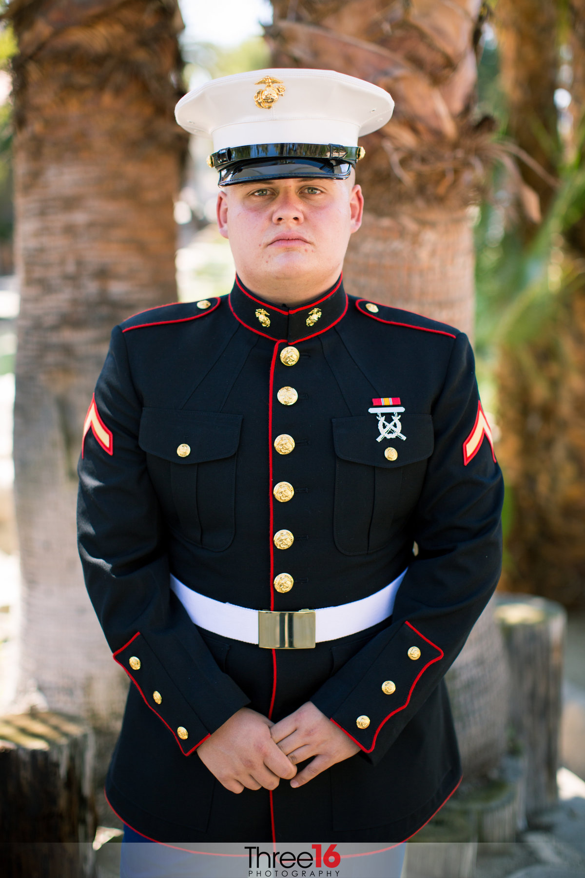 Groom dressed in his Marine uniform