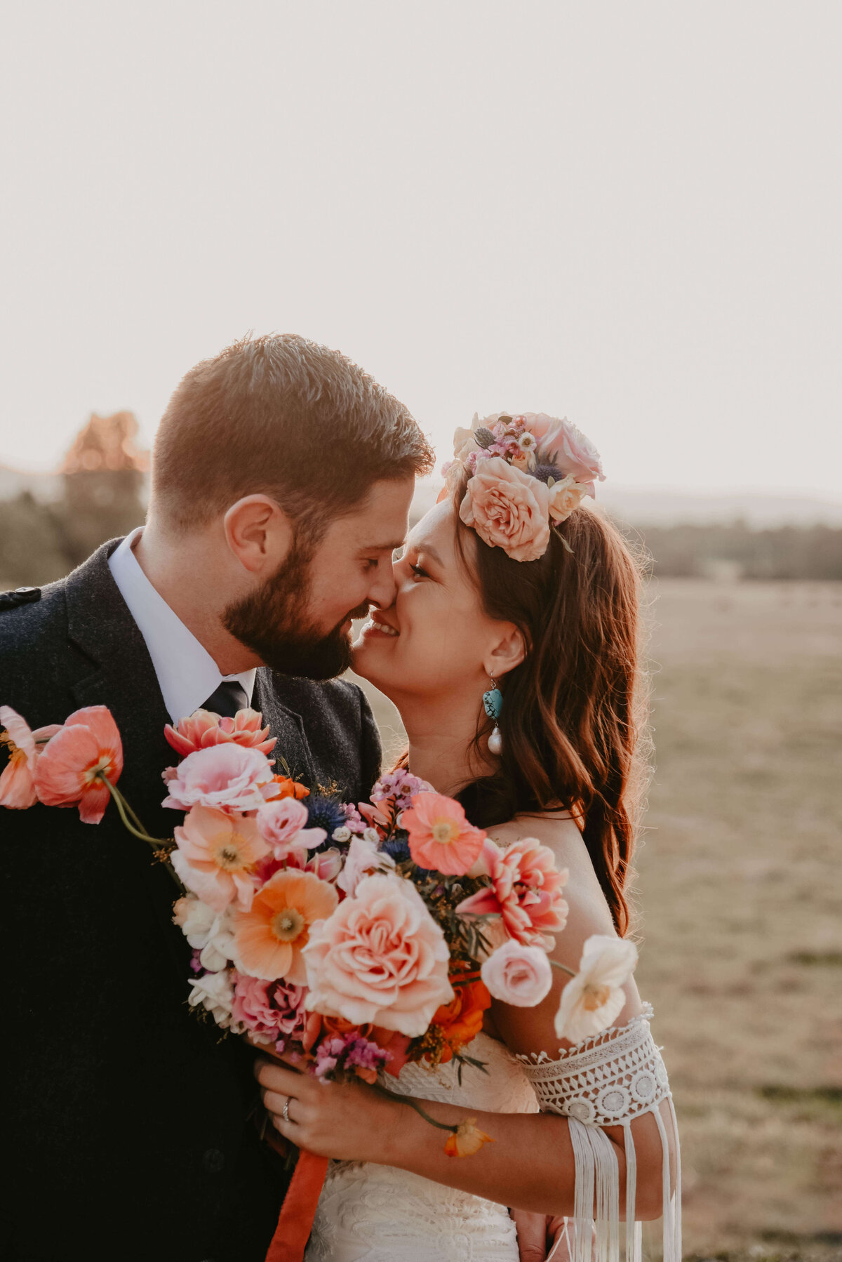 Romantic and colourful bridal bouquet Sunshine Coast