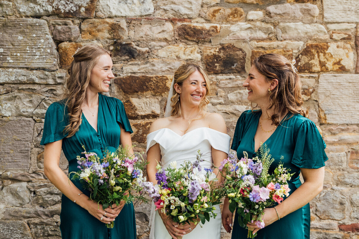 Bride and bridesmaids at The Free Company wedding