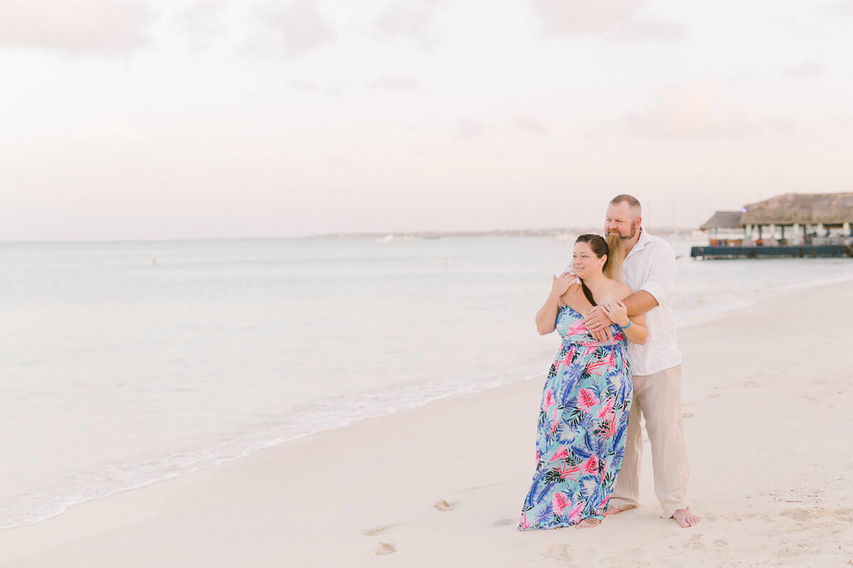 Engagement Portraits taken  on the beach in Aruba