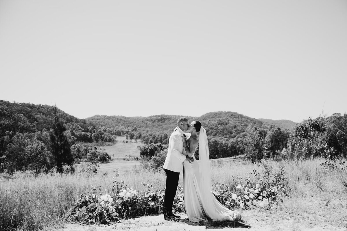 wedding dress draping on the floor