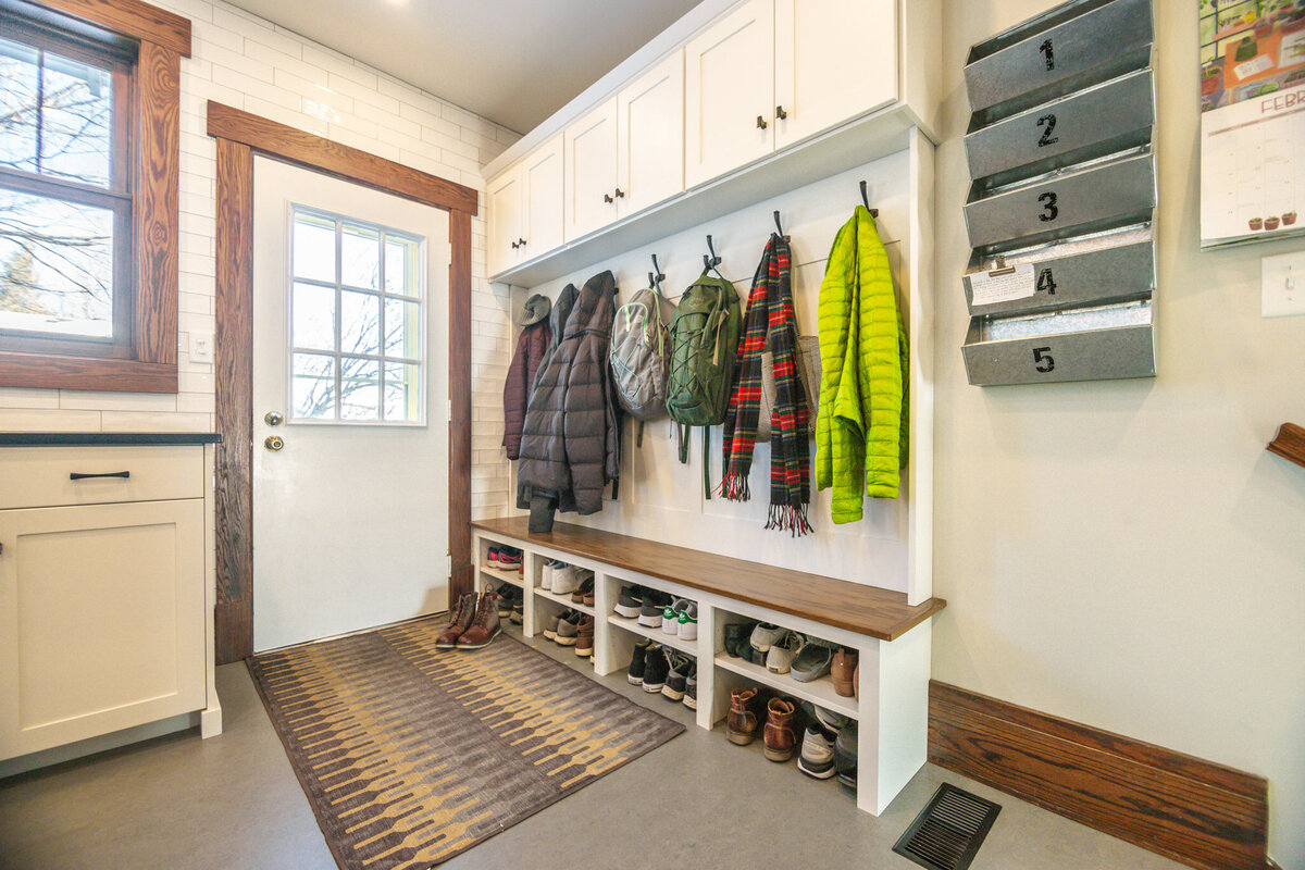 mudroom remodel for Clean Craftsman