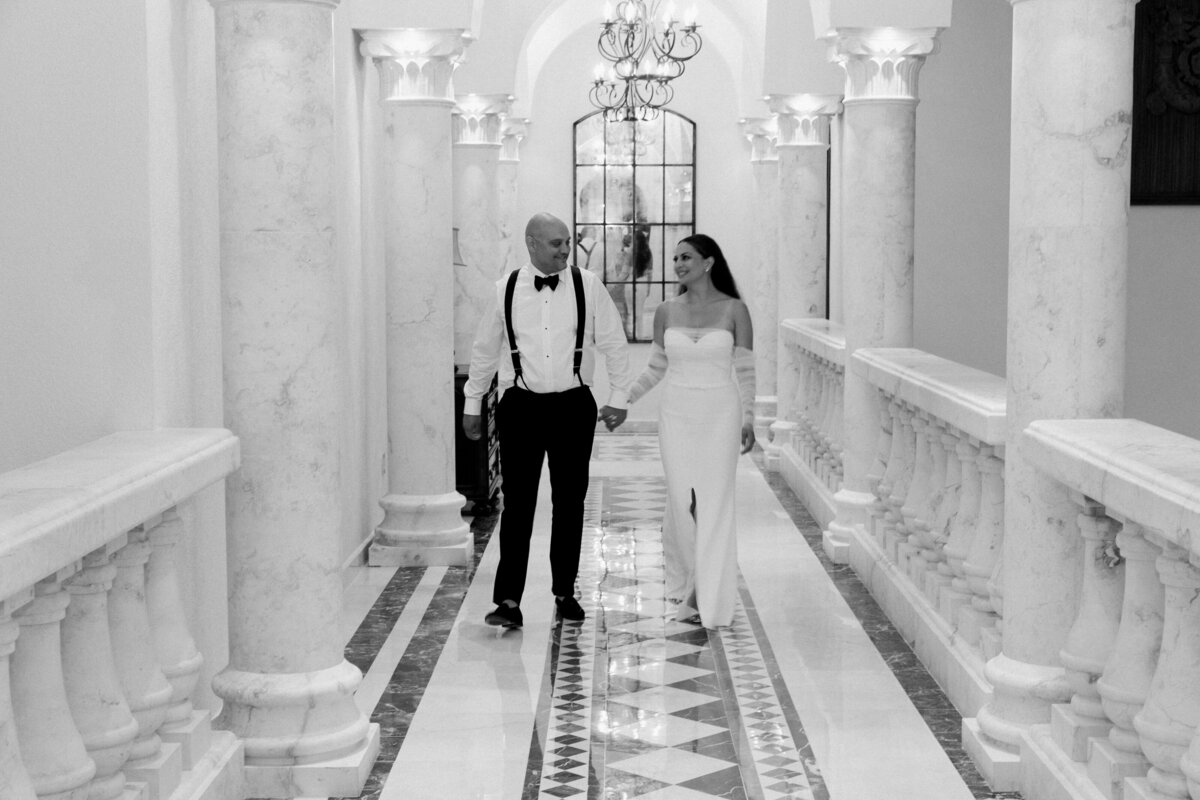A sophisticated wedding captured in elegant black and white photography.